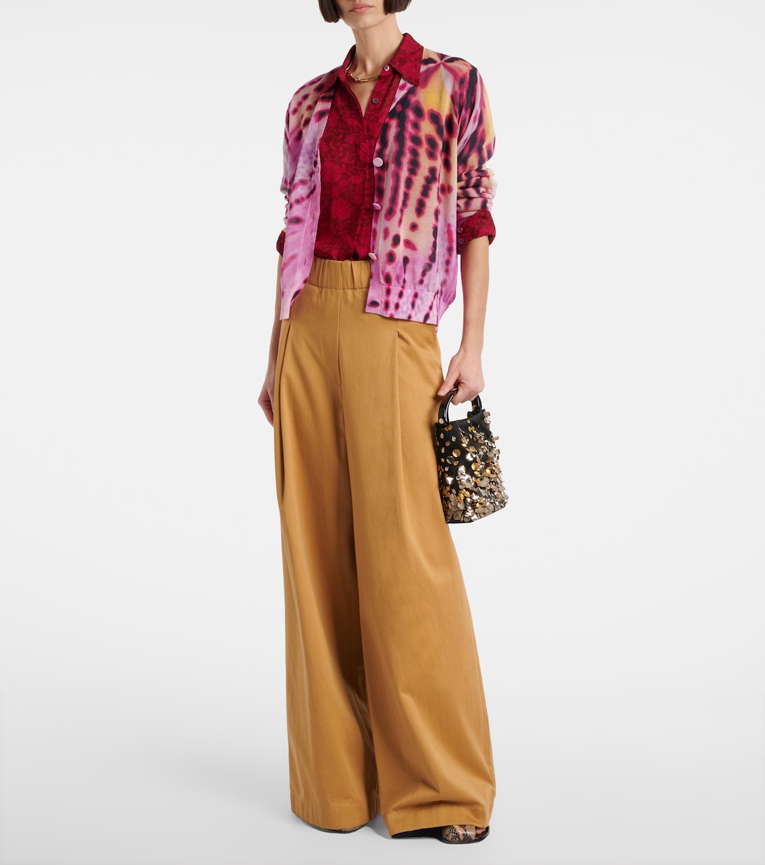 Cardigan in misto cotone con stampa | Dries Van Noten