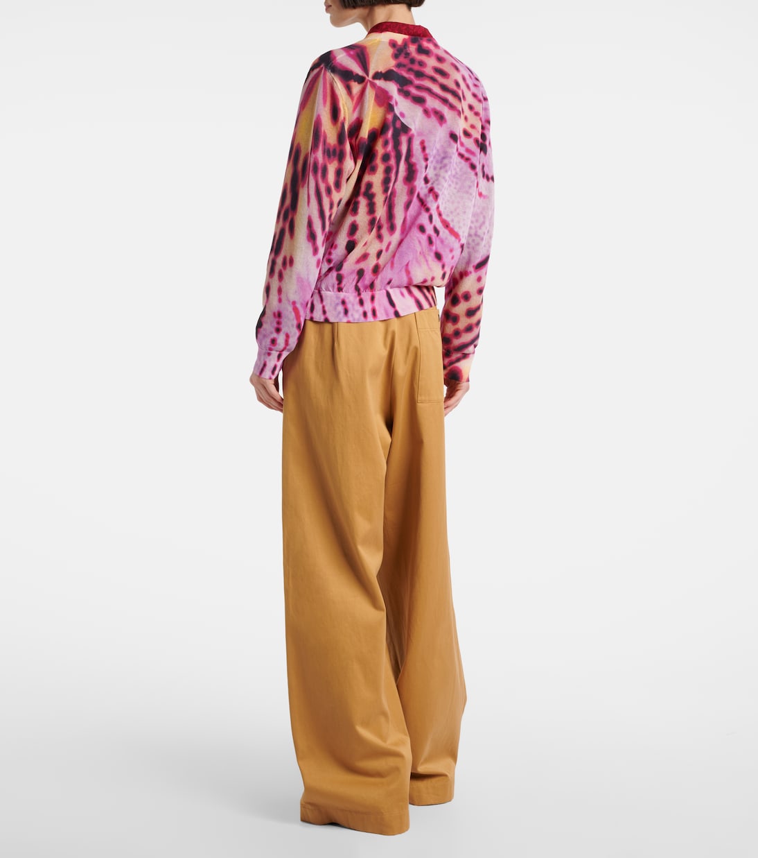 Cardigan in misto cotone con stampa | Dries Van Noten