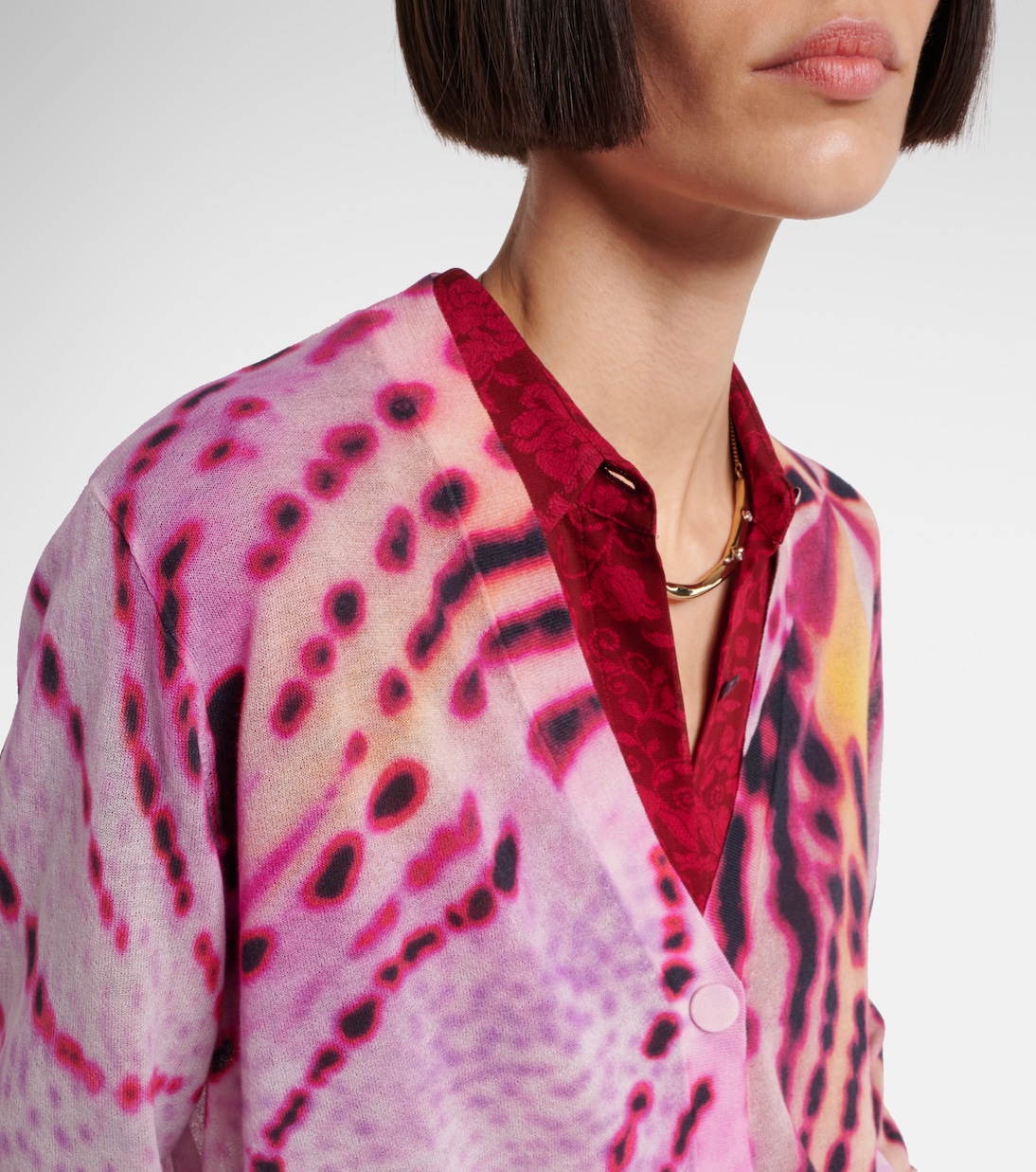 Cardigan in misto cotone con stampa | Dries Van Noten