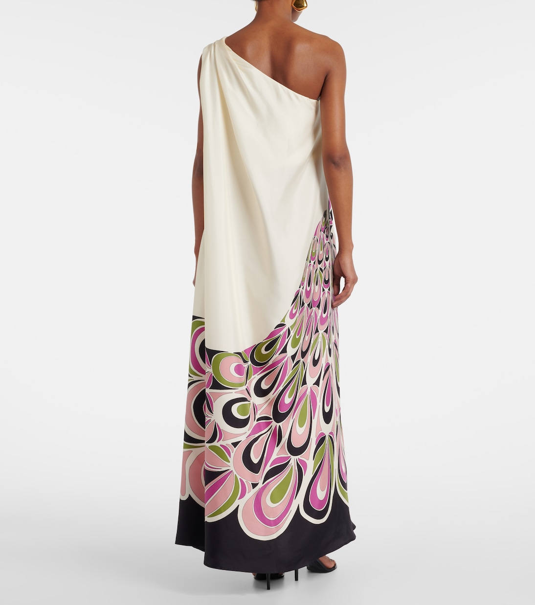 Roy one-shoulder silk twill maxi dress | La DoubleJ