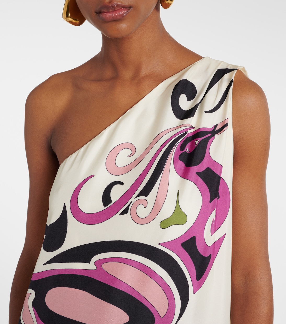 Roy one-shoulder silk twill maxi dress | La DoubleJ