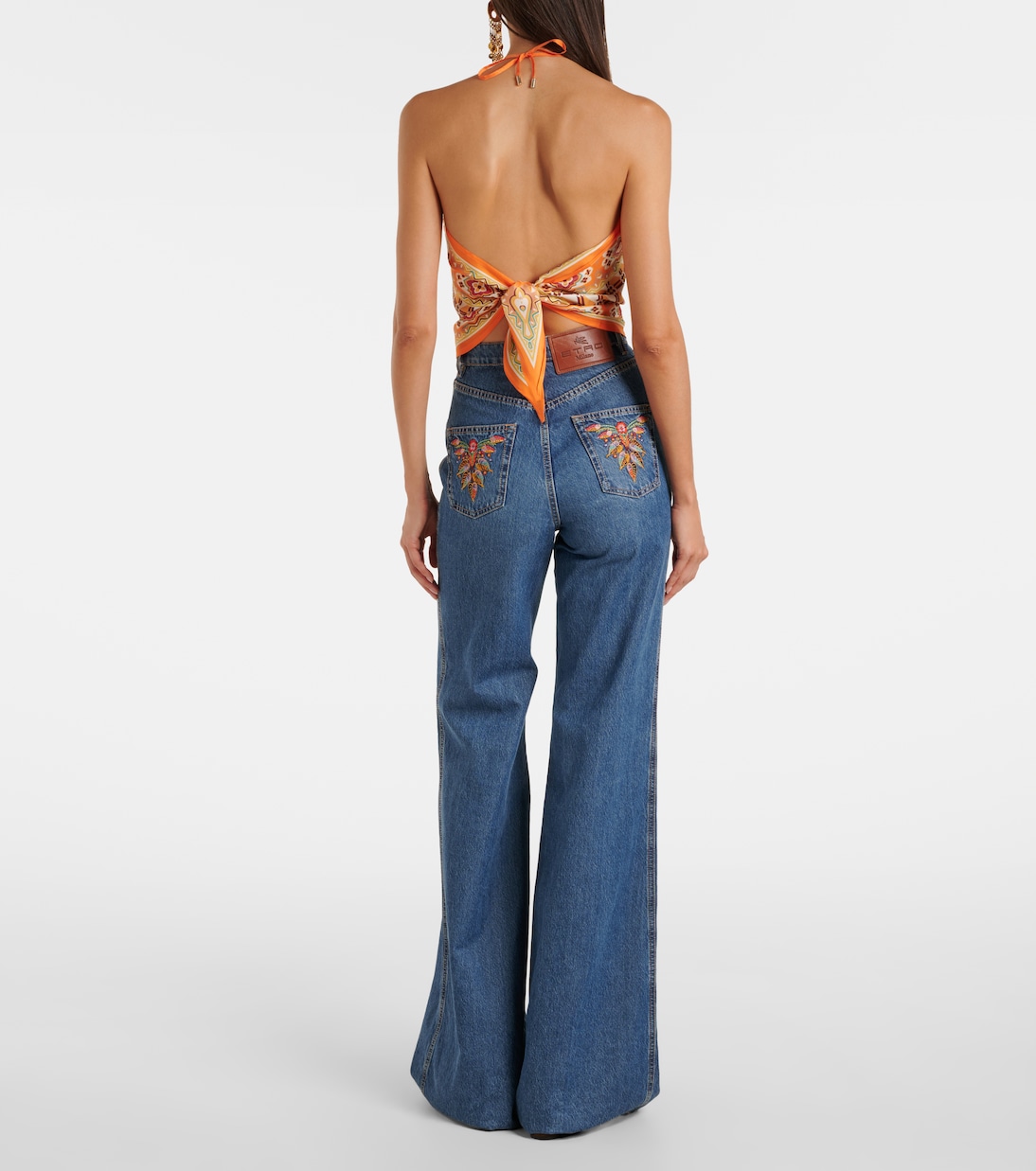 Halterneck printed silk top | Etro