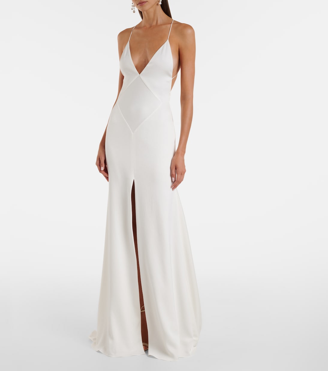 Open-back satin crêpe gown | Alex Perry