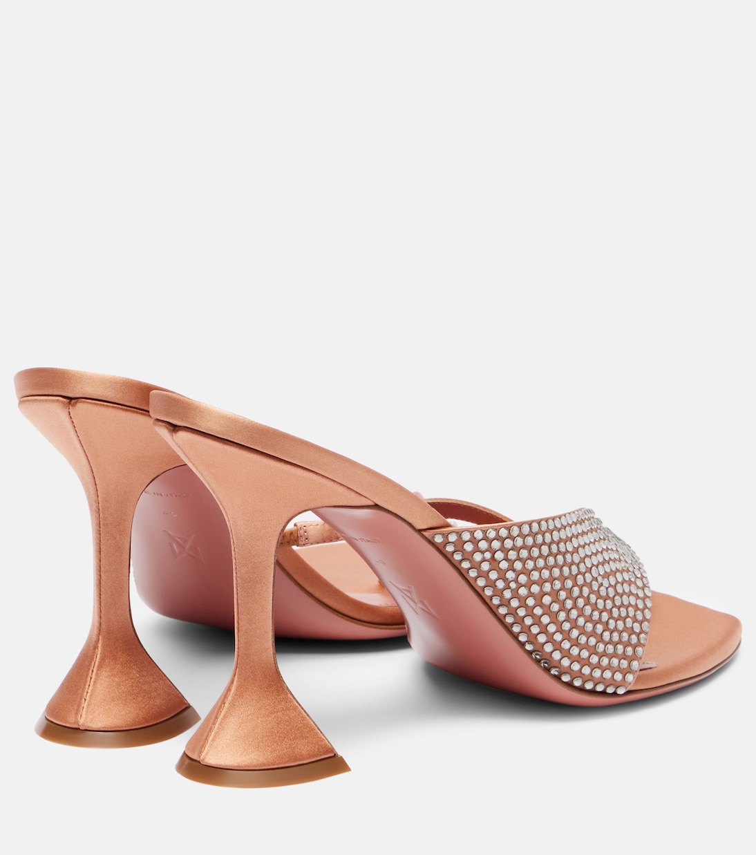 Shiona 95 crystal-embellished satin mules | Amina Muaddi