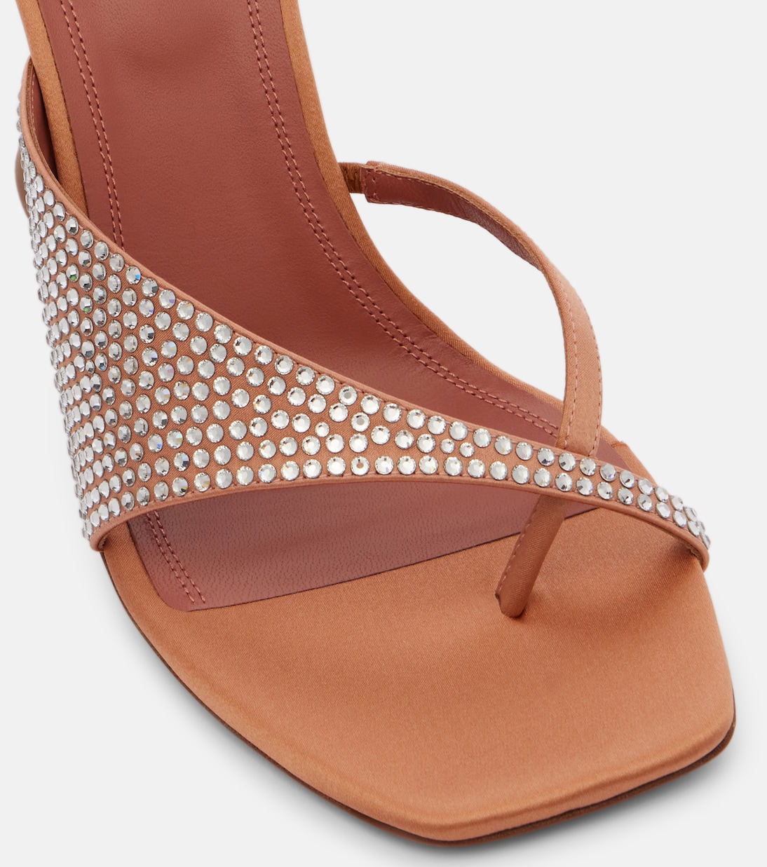 Shiona 95 crystal-embellished satin mules | Amina Muaddi