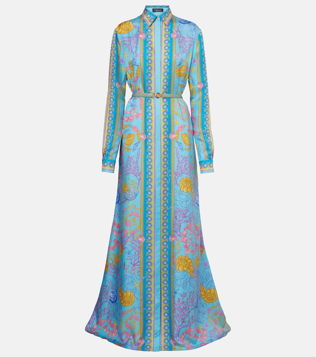 Robe longue Undersea Barocco en soie | Versace