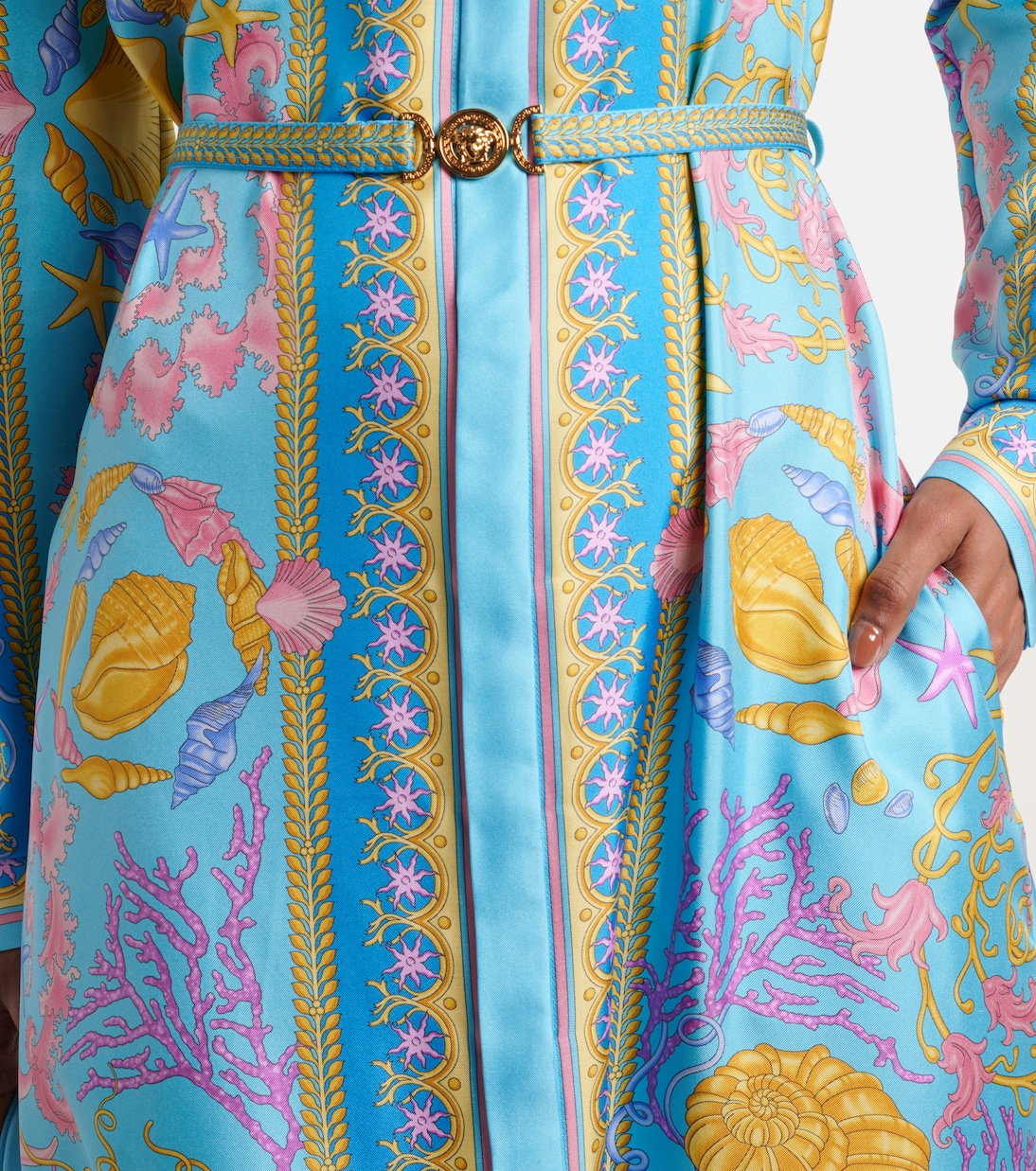 Robe longue Undersea Barocco en soie | Versace