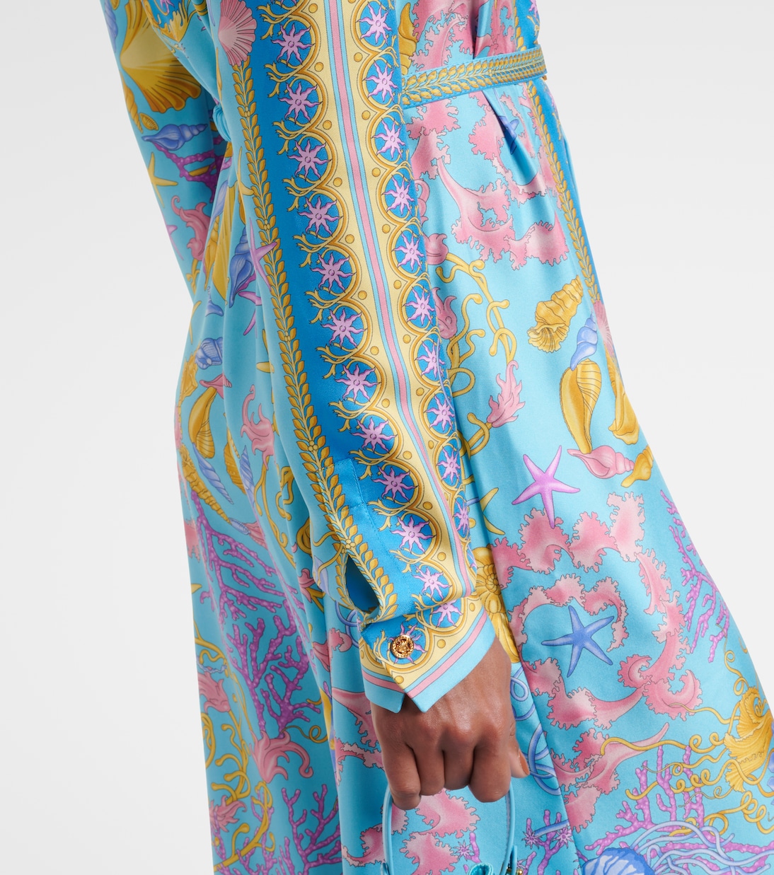 Robe longue Undersea Barocco en soie | Versace