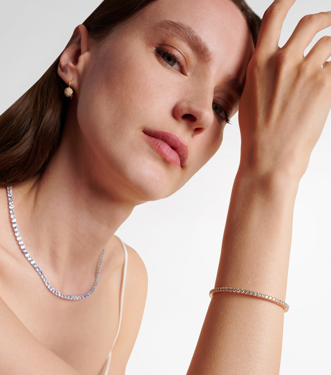Stretchy 18kt rose gold bracelet with diamonds | Bucherer Fine Jewellery