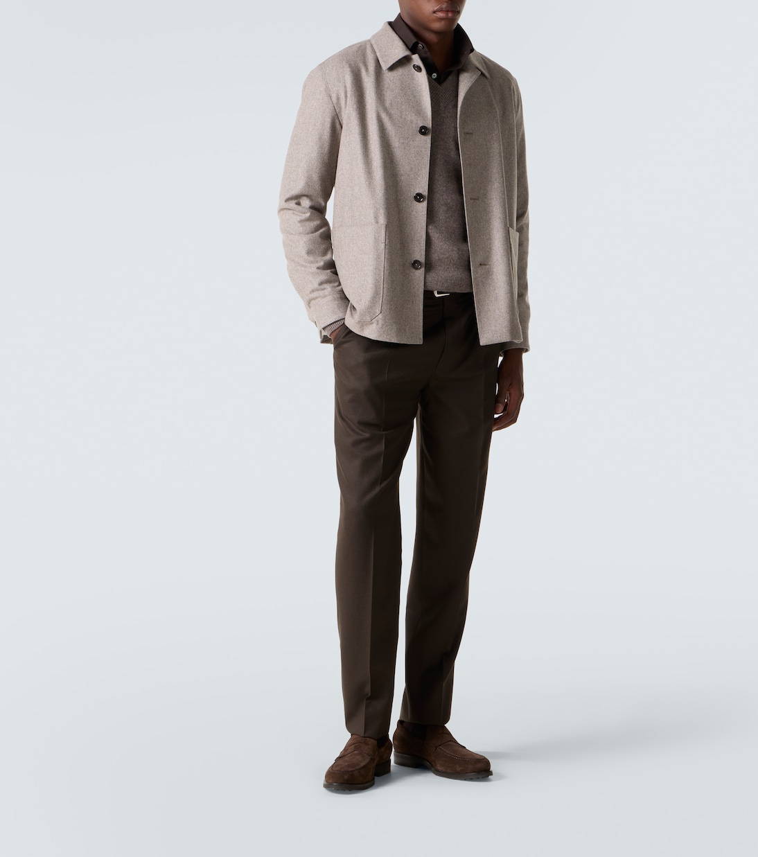 Pantalones tapered de franela de lana | Zegna