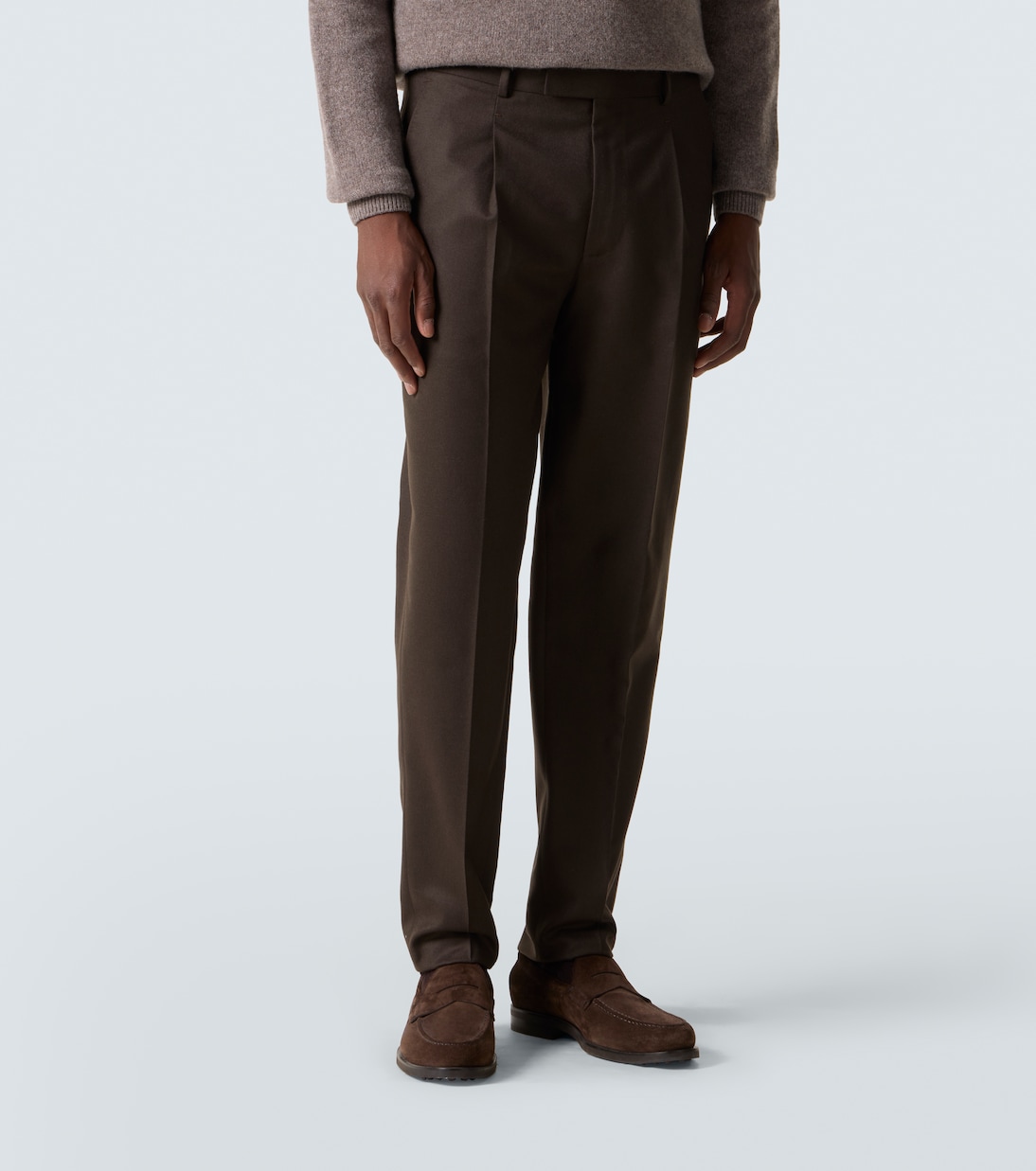 Pantalones tapered de franela de lana | Zegna