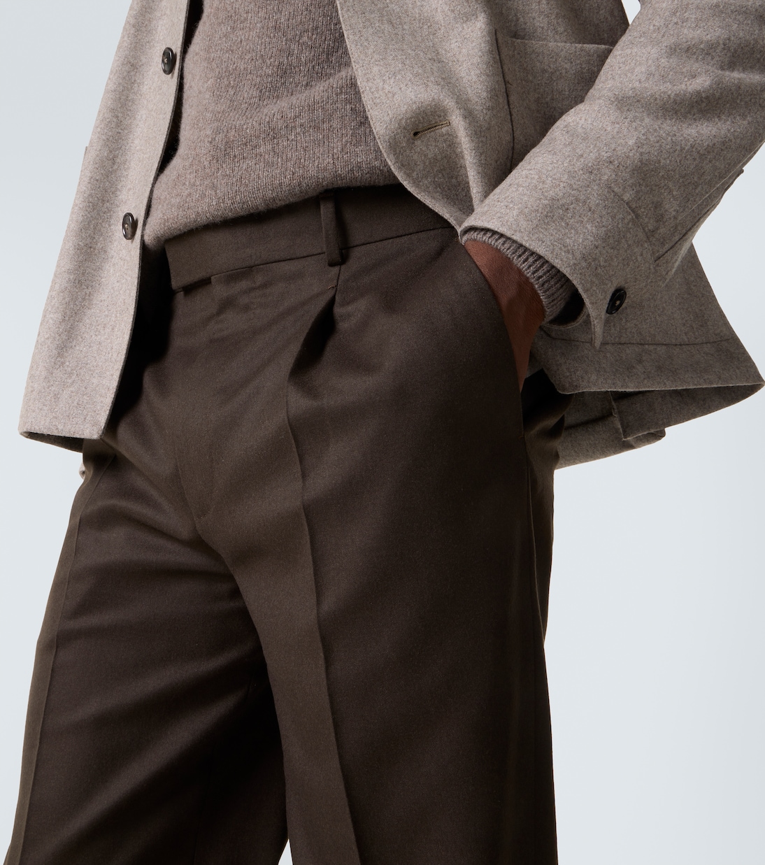 Pantalones tapered de franela de lana | Zegna