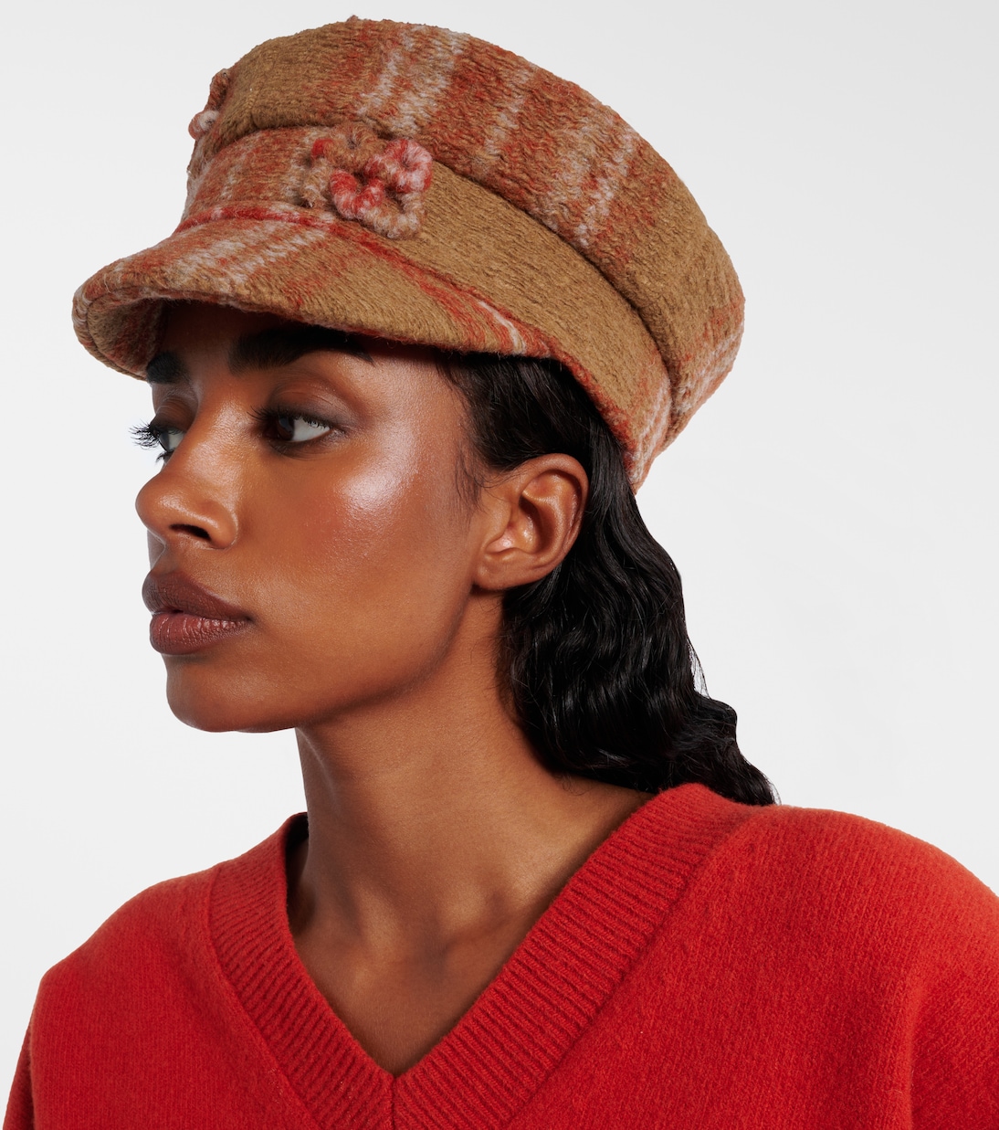 Checked wool-blend newsboy cap | Ruslan Baginskiy