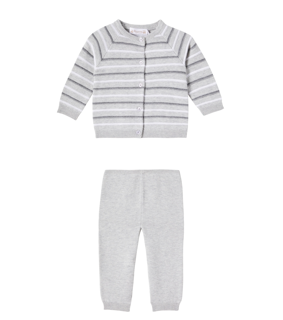 Baby Justio striped cardigan and pants set | Bonpoint