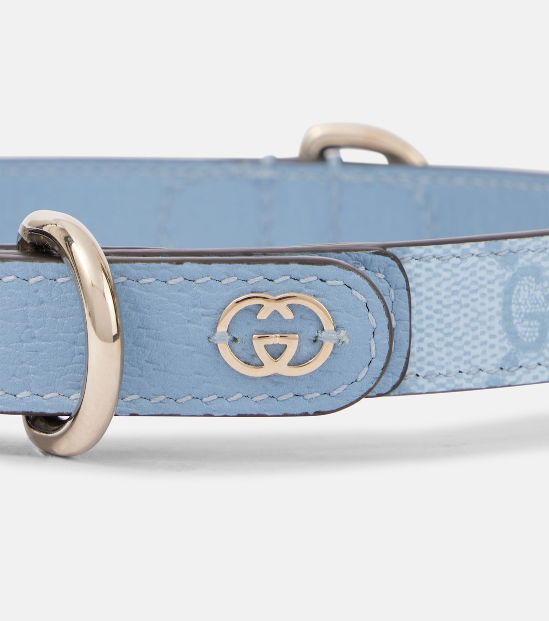 Collare per cani con finiture in pelle GG | Gucci