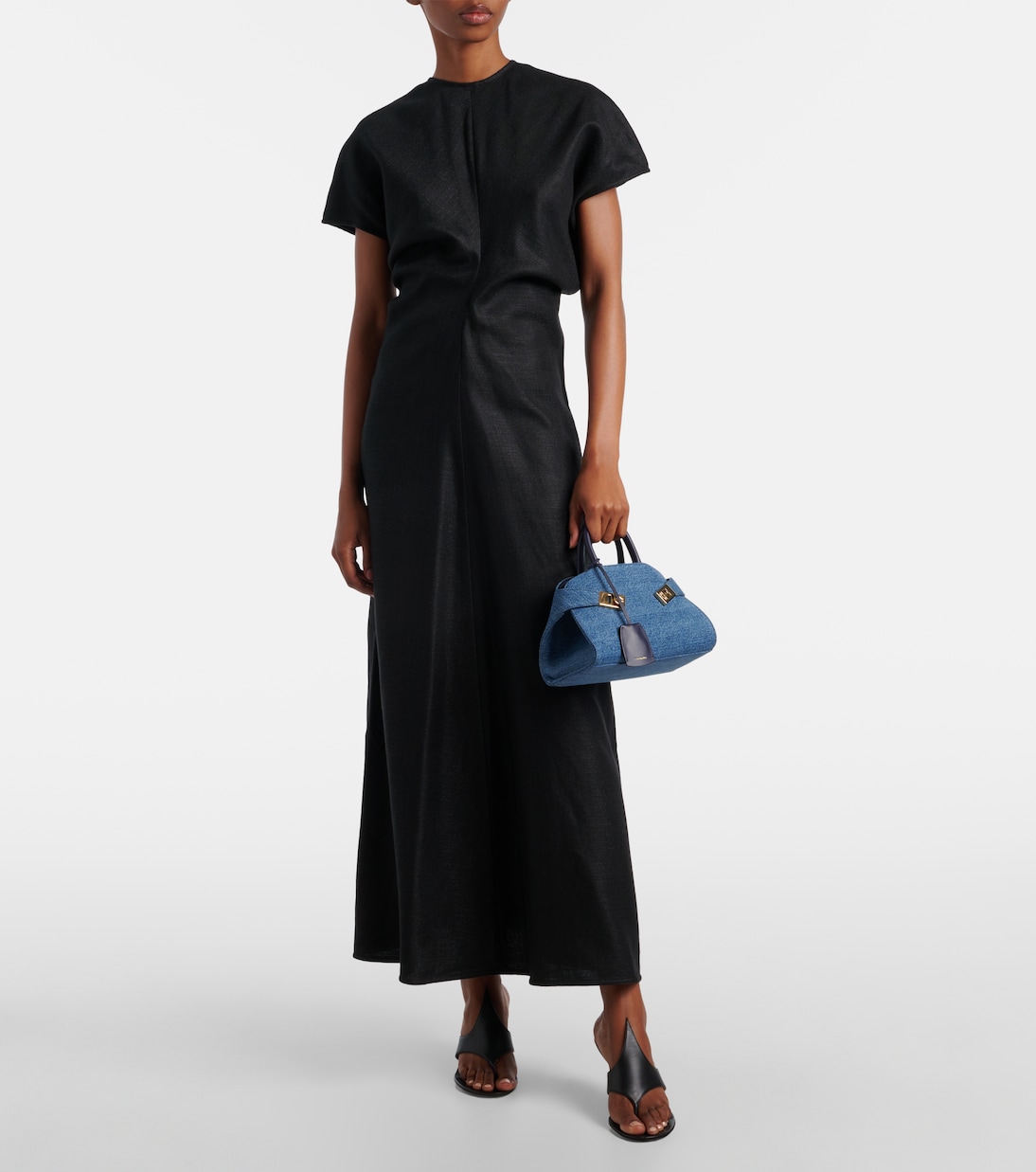 Hug Small denim tote bag | Ferragamo