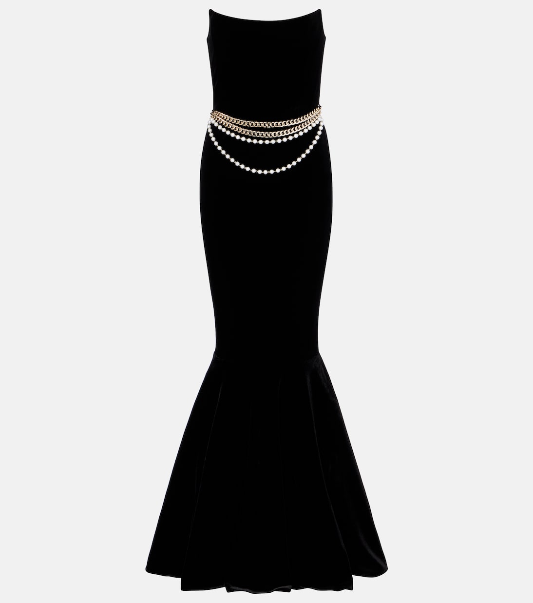 Chain-detail corset gown | Self-Portrait