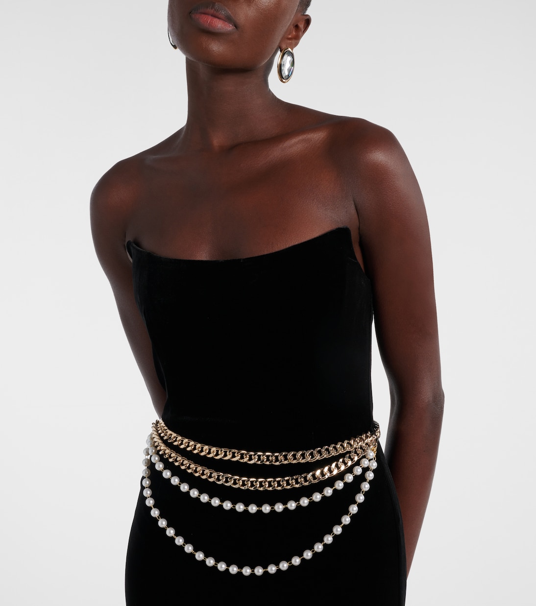 Chain-detail corset gown | Self-Portrait
