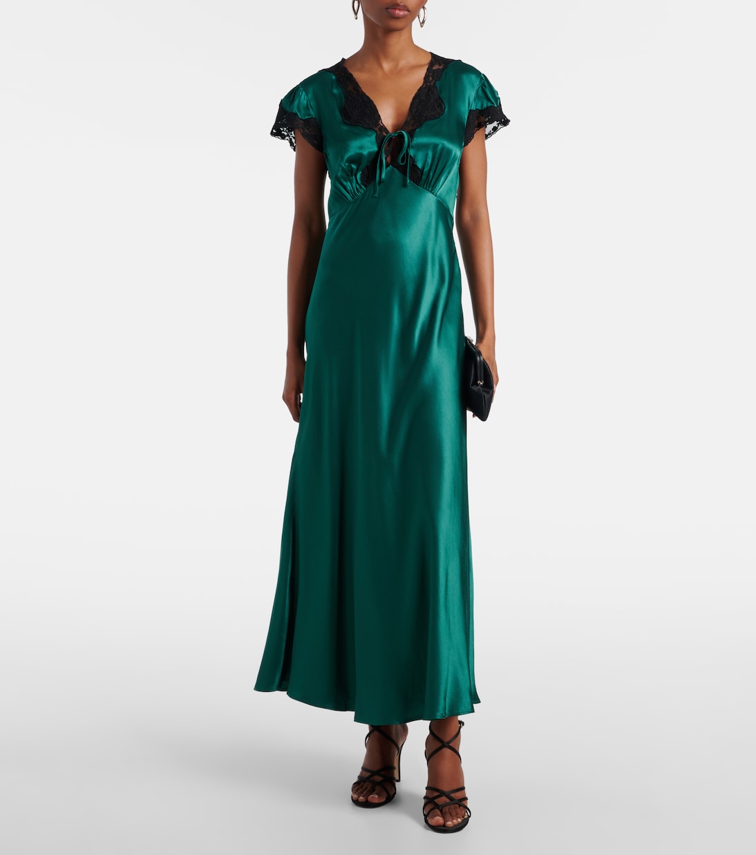 Midikleid Amari aus Satin mit Spitze | Rixo