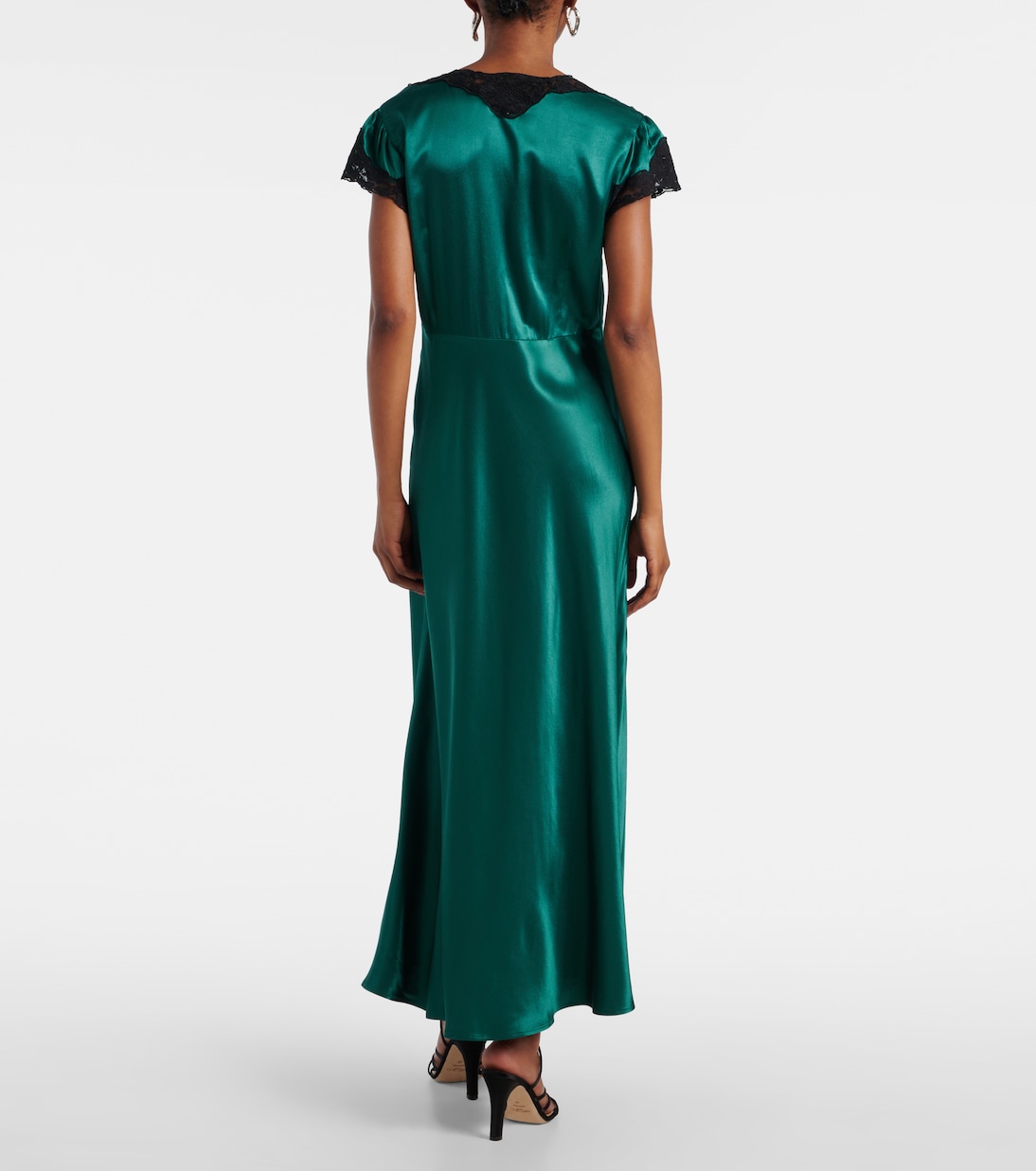 Midikleid Amari aus Satin mit Spitze | Rixo