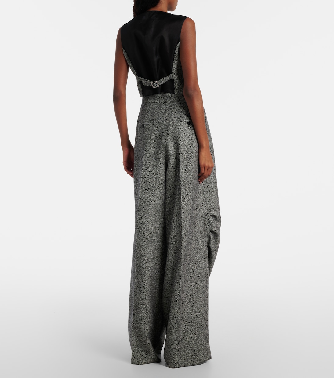 Simone wool and silk tweed wide-leg pants | Max Mara