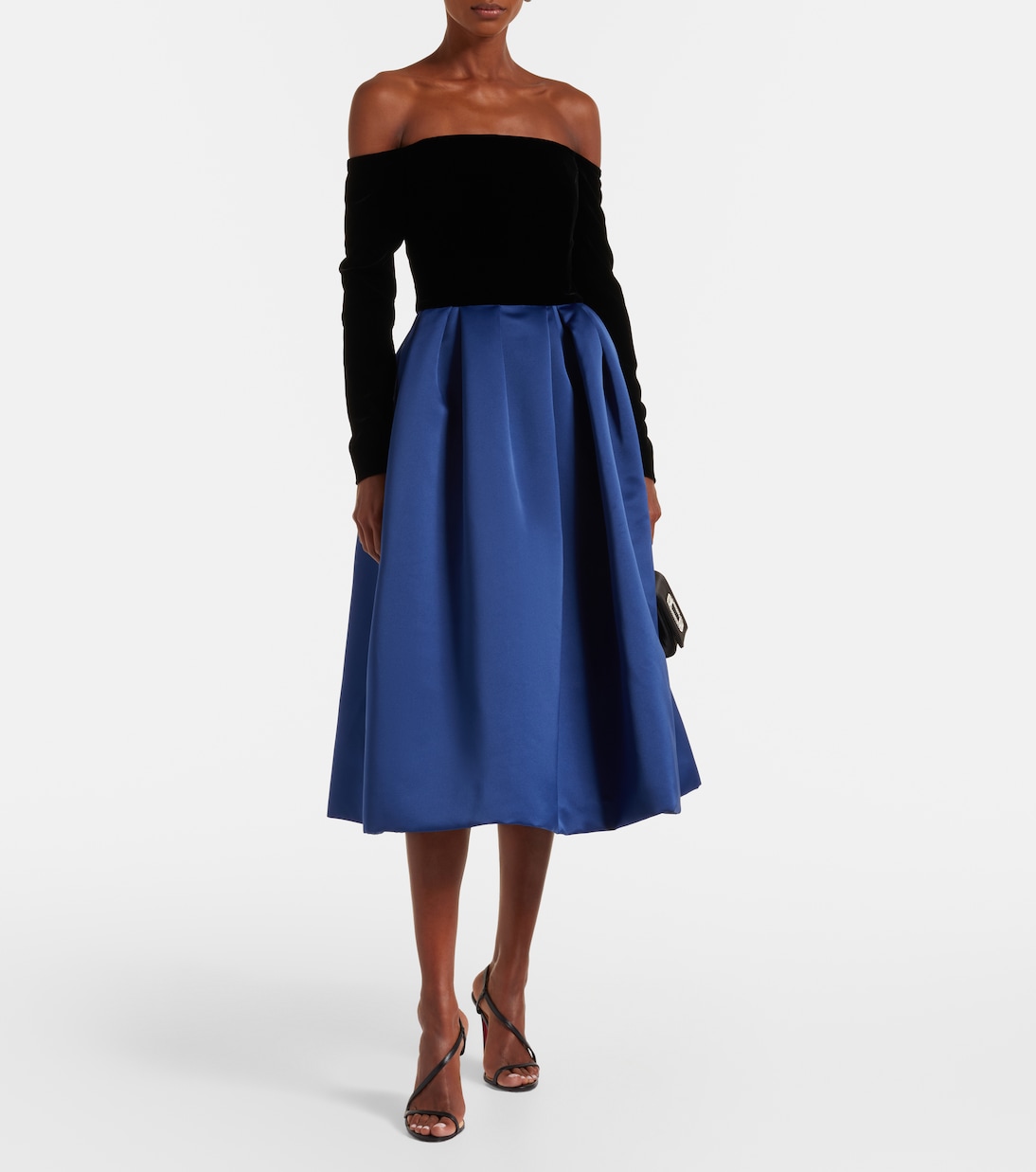 Off-Shoulder-Robe aus Crêpe und Satin | Carolina Herrera