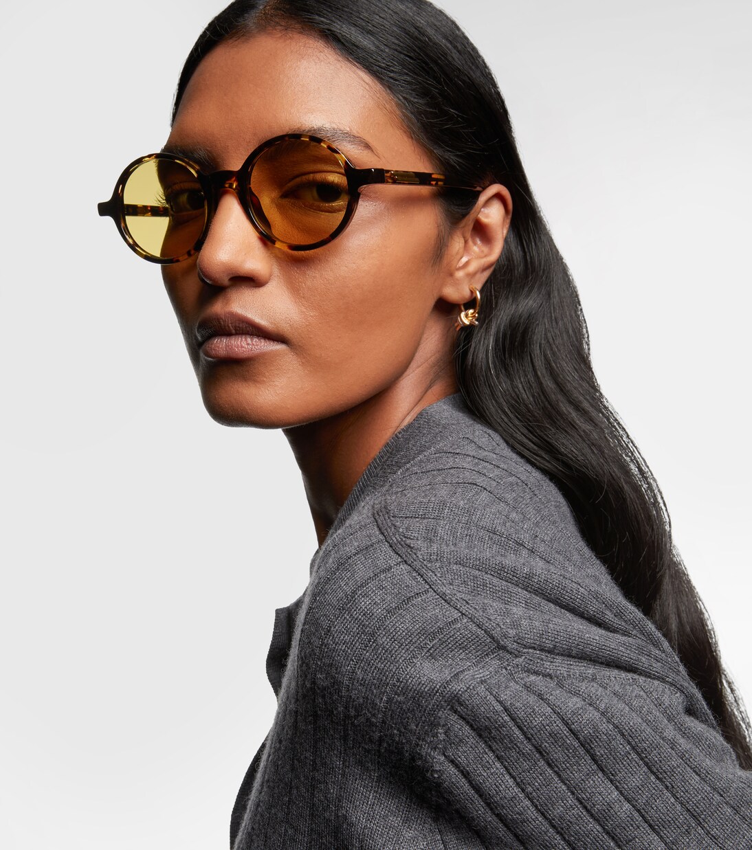 Slim Ribbon round sunglasses | Bottega Veneta