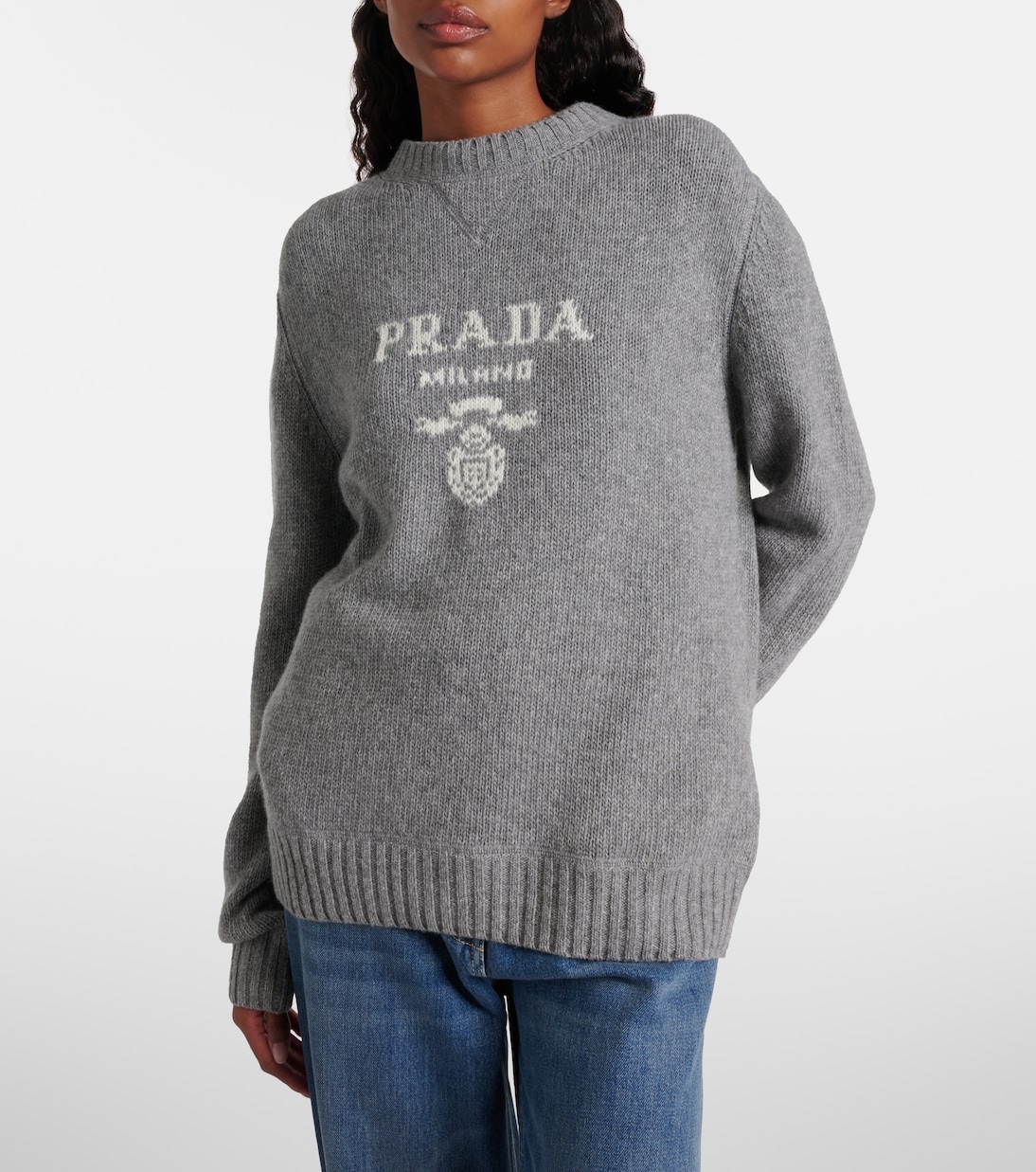 بلوفر من الصوف والكشمير بلوغو | Prada