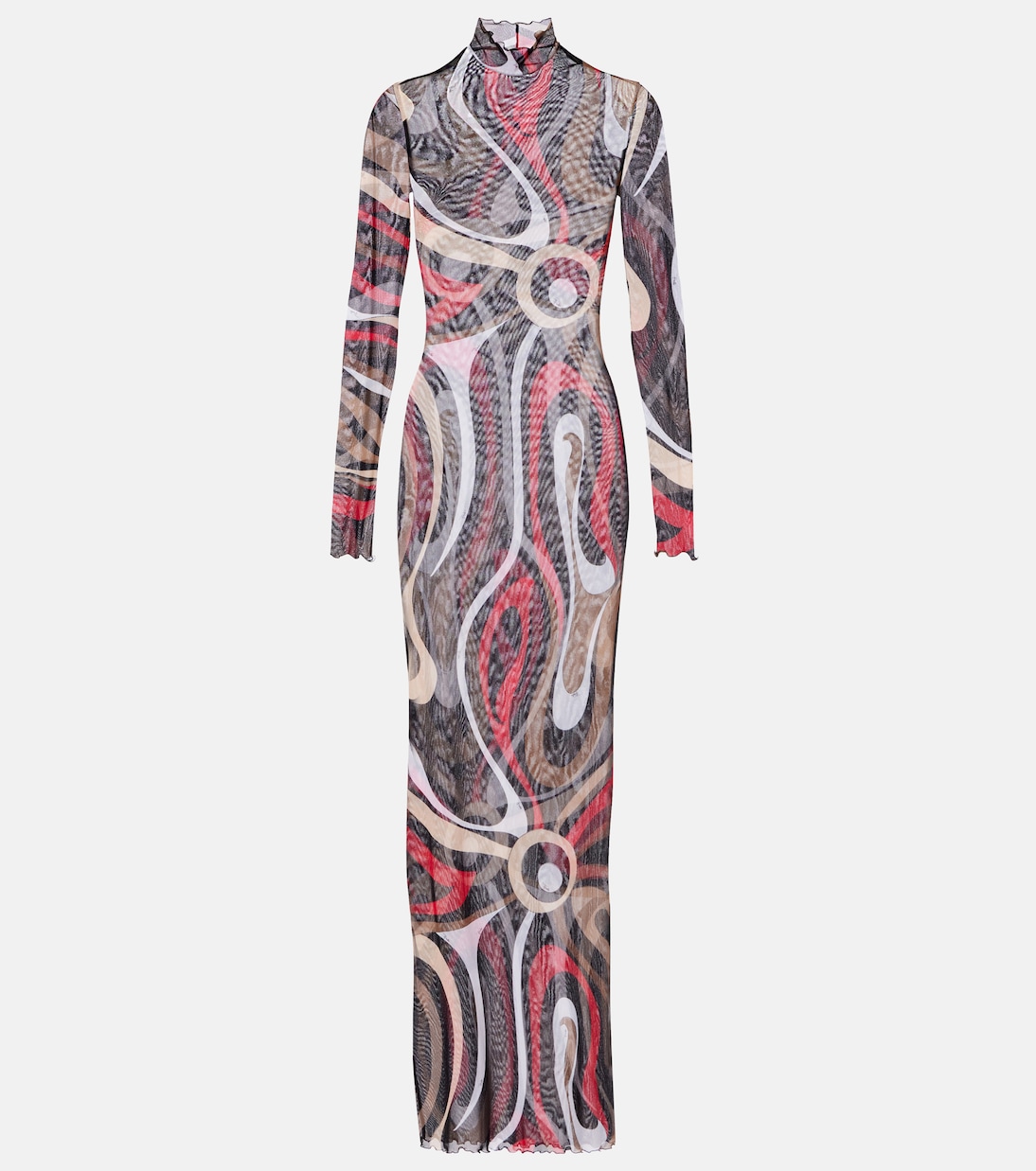 Printed tulle-trimmed jersey maxi dress | Pucci