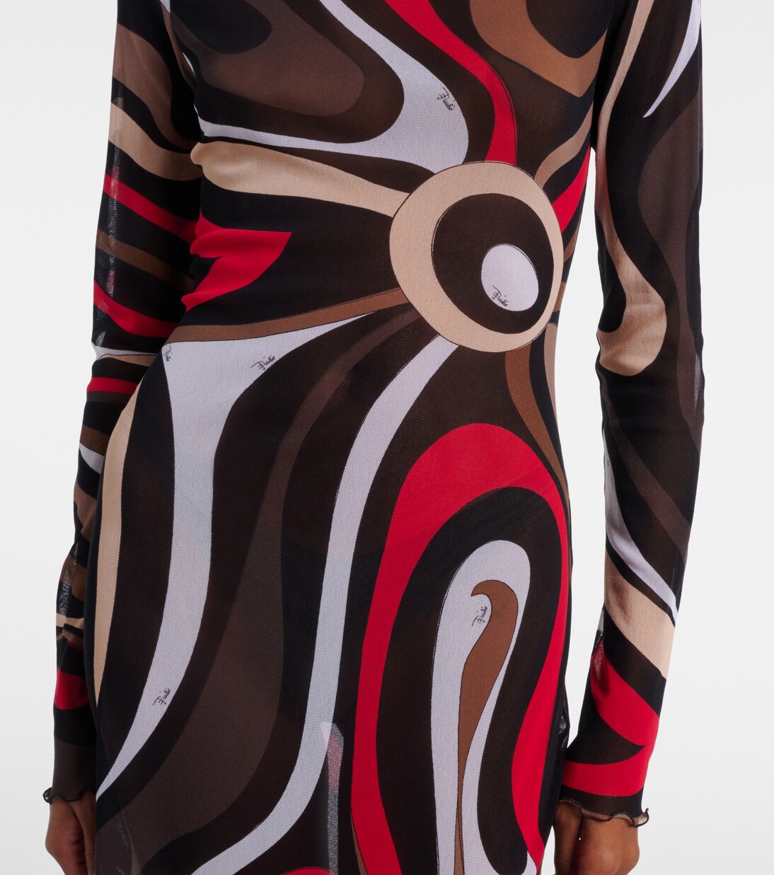 Printed tulle-trimmed jersey maxi dress | Pucci