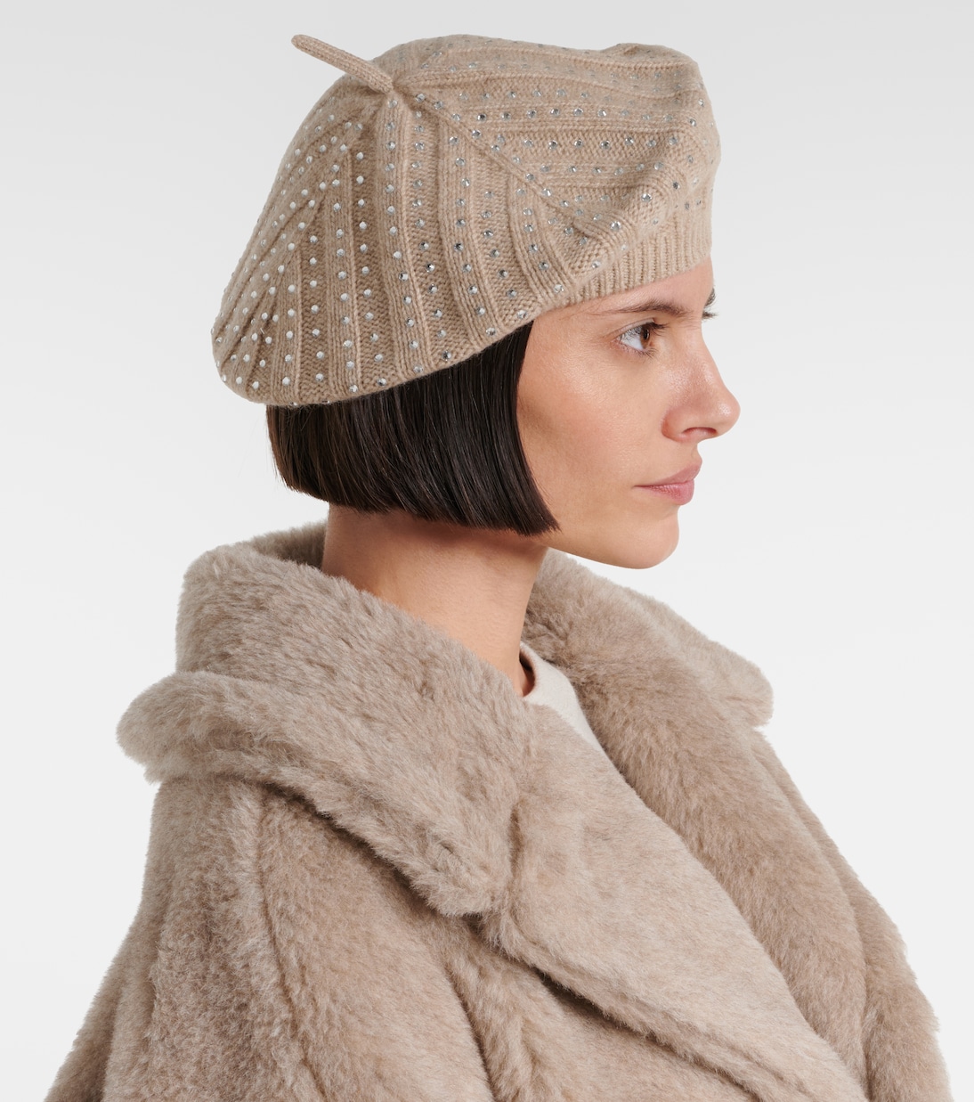 Barett Svelto aus Kaschmir mit Kristallen | Max Mara