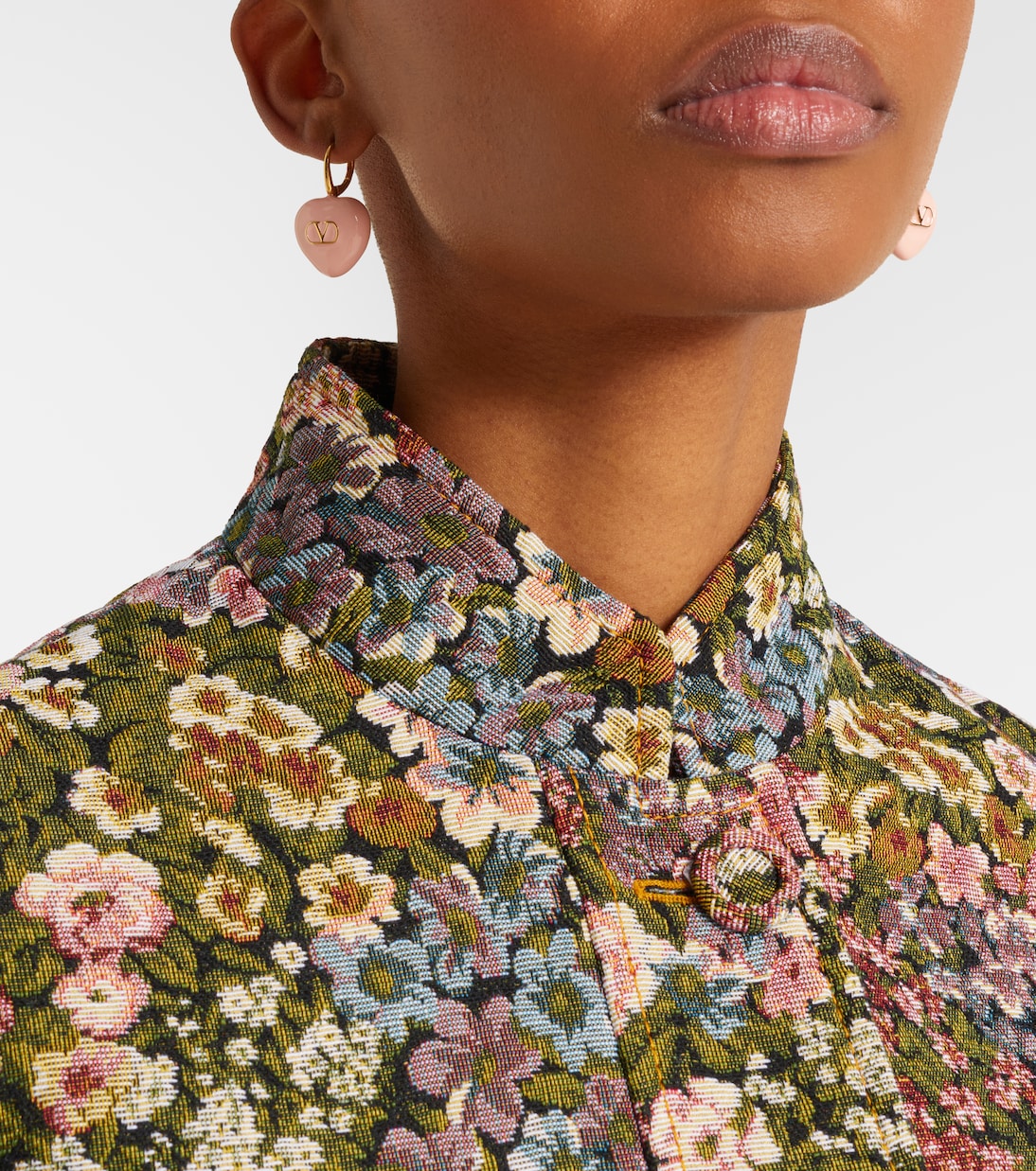 Boucles d'oreilles Cœur Royal VLogo en émail | Valentino