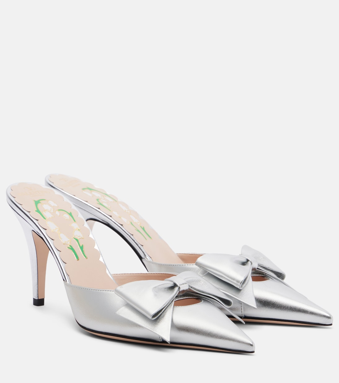 Metallic leather mules | Valentino Garavani
