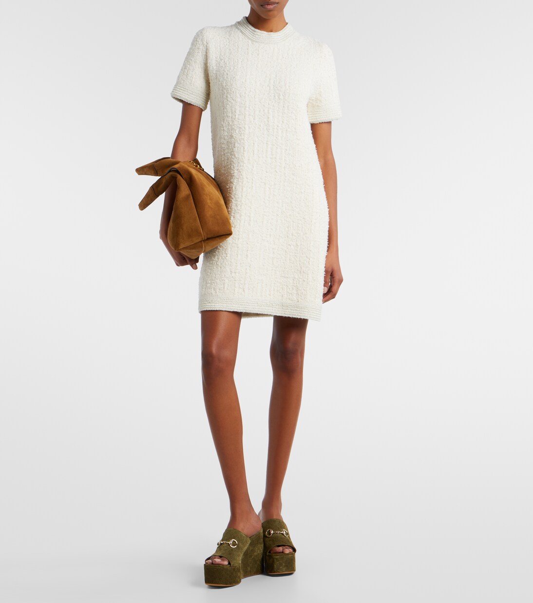 Horsebit GG suede wedge mules | Gucci