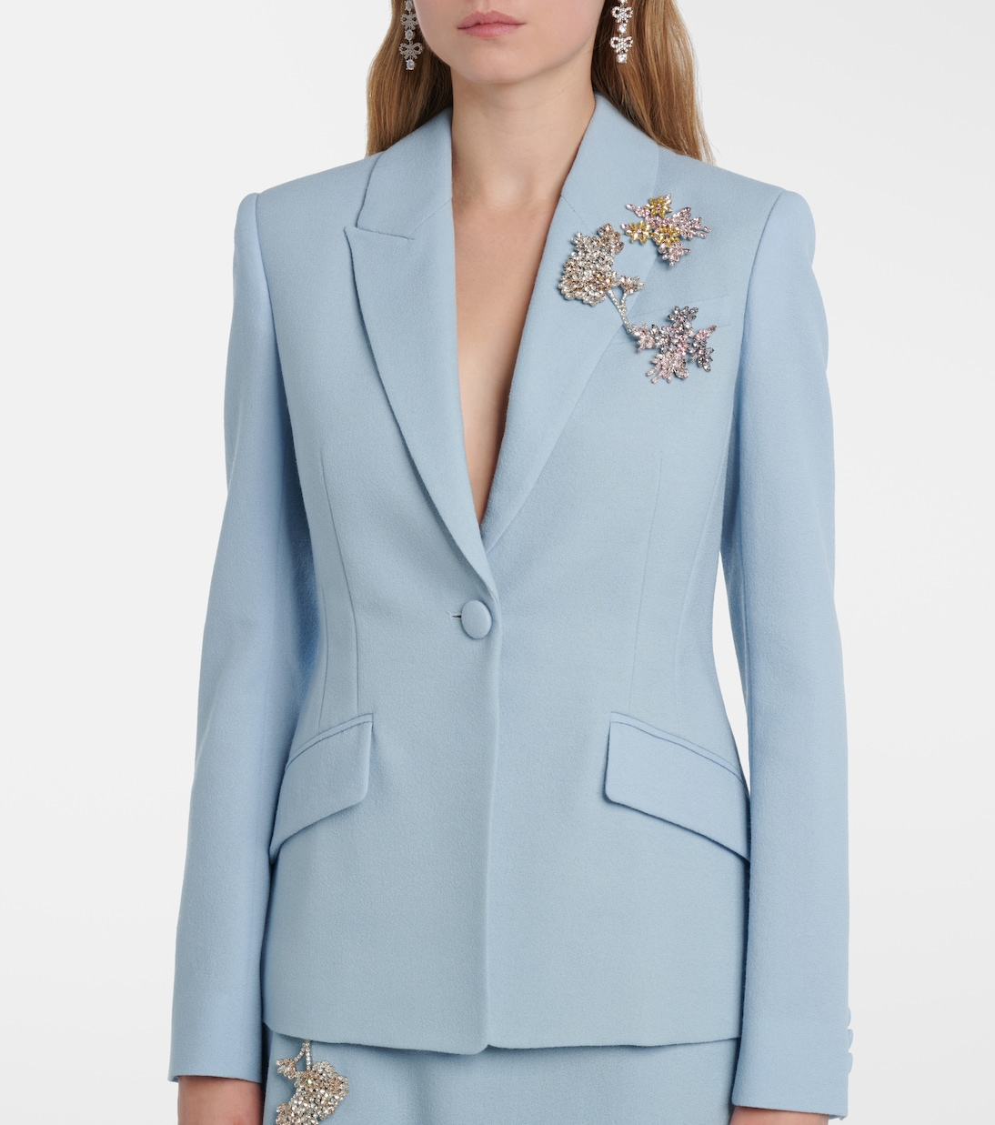 Embellished virgin wool crêpe blazer | Erdem