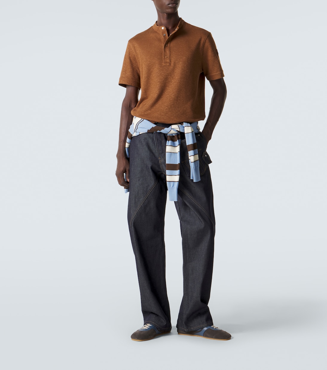 Cotton and linen-blend polo shirt | Moncler