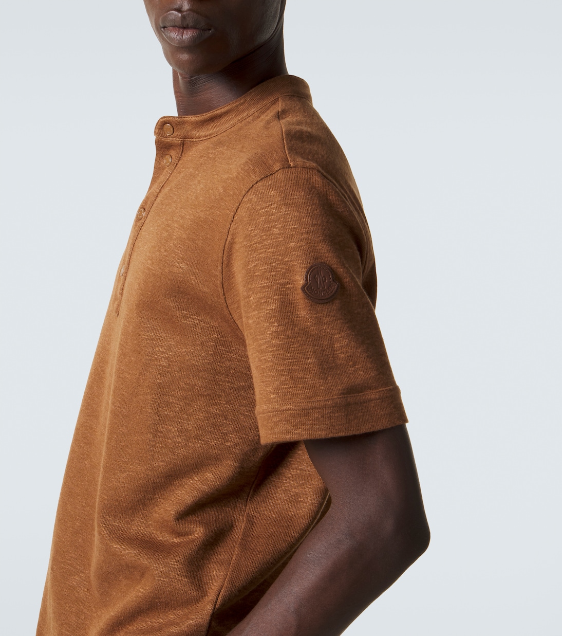 Cotton and linen-blend polo shirt | Moncler