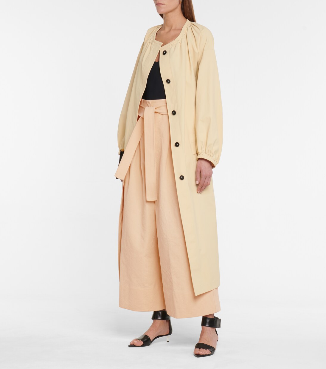 Pantalon ample à taille haute en coton | Jil Sander