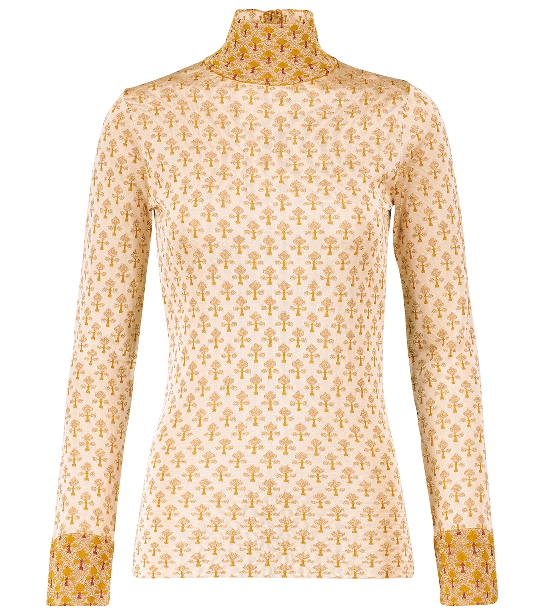 Metallic jacquard mockneck sweater | Rabanne