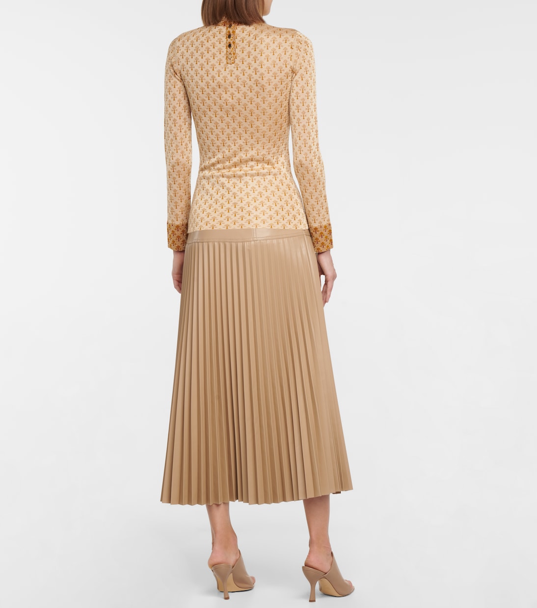 Metallic jacquard mockneck sweater | Rabanne