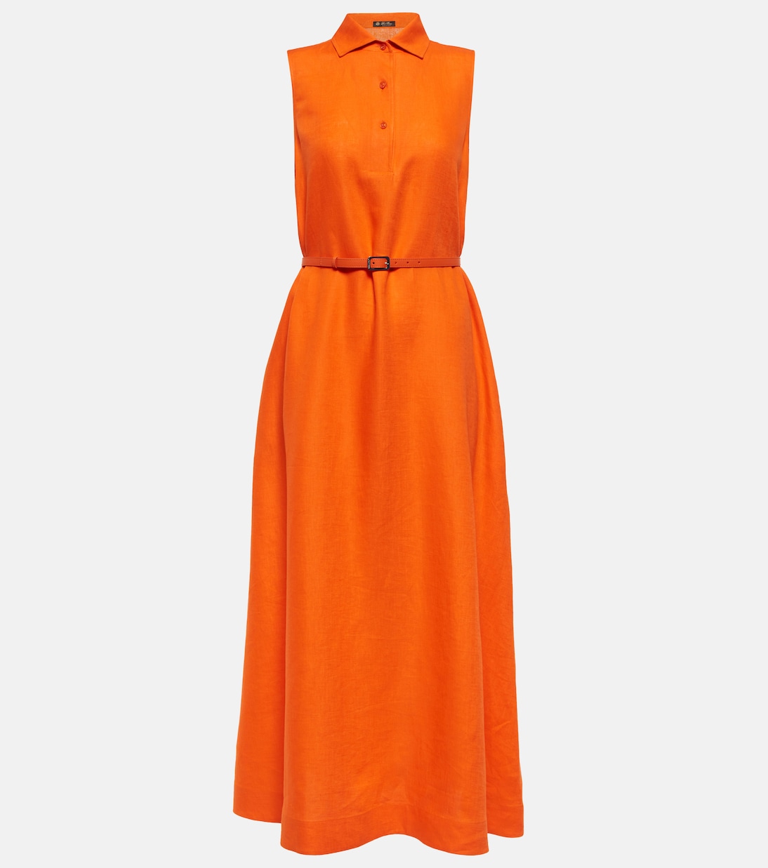 Belted linen midi dress | Loro Piana
