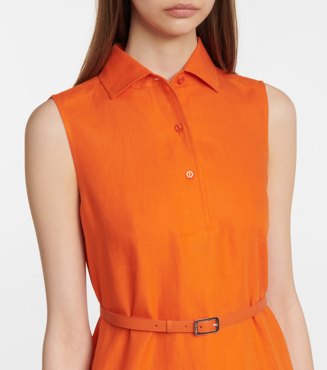 Belted linen midi dress | Loro Piana