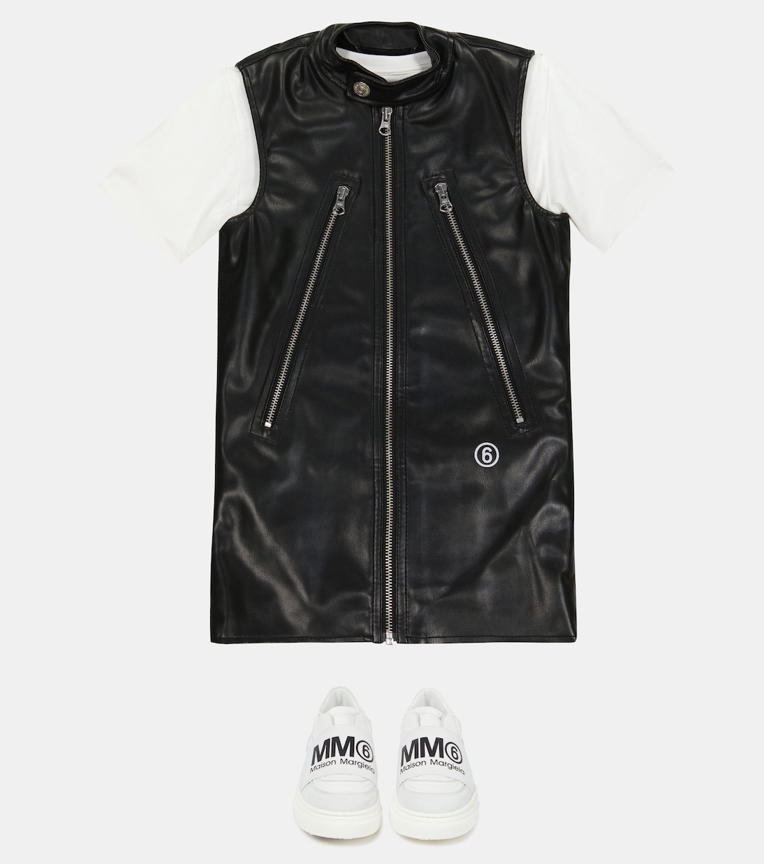 Faux-leather dress | MM6 Maison Margiela Kids