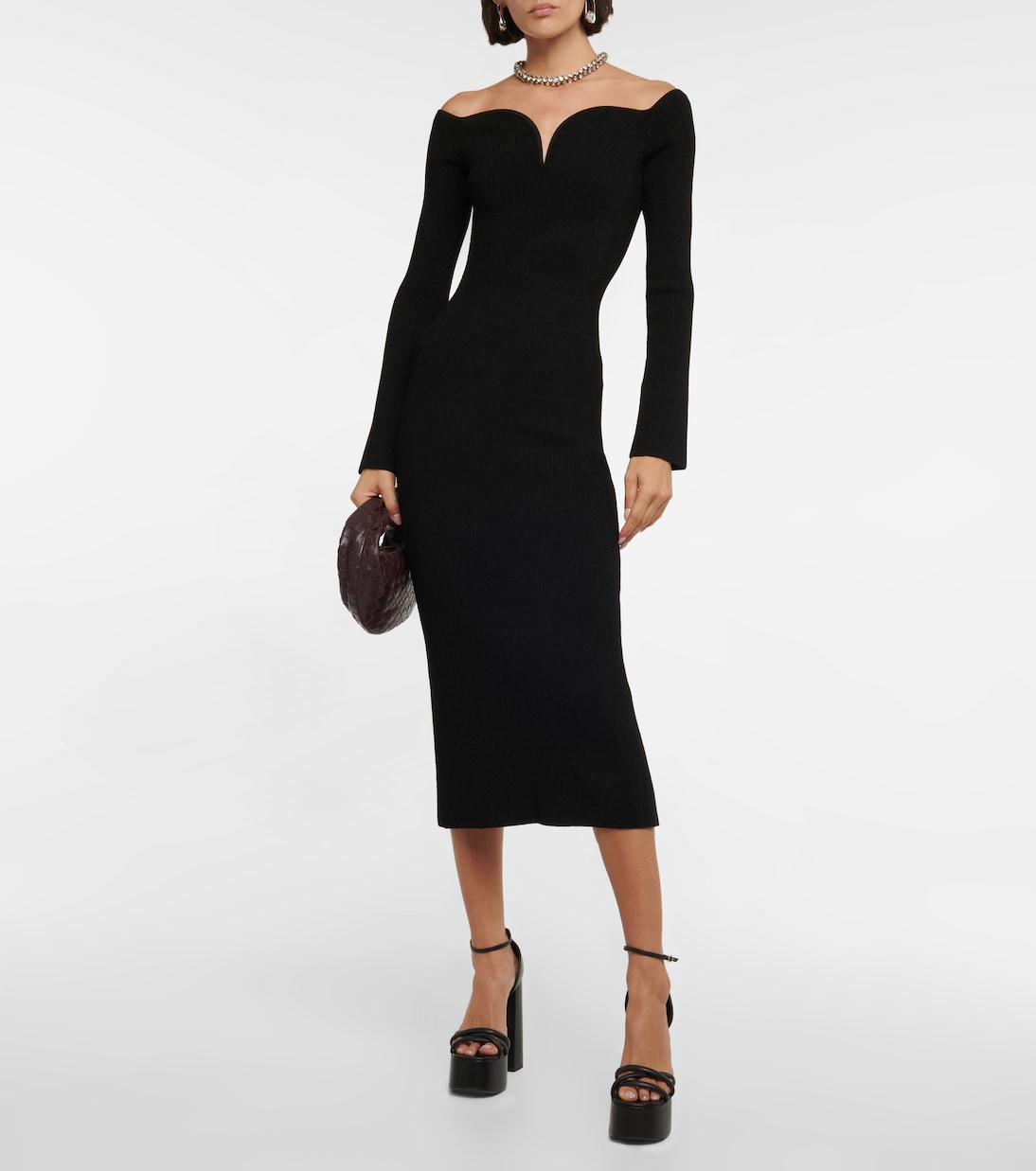 Abito midi Grace con scollo bardot | Galvan