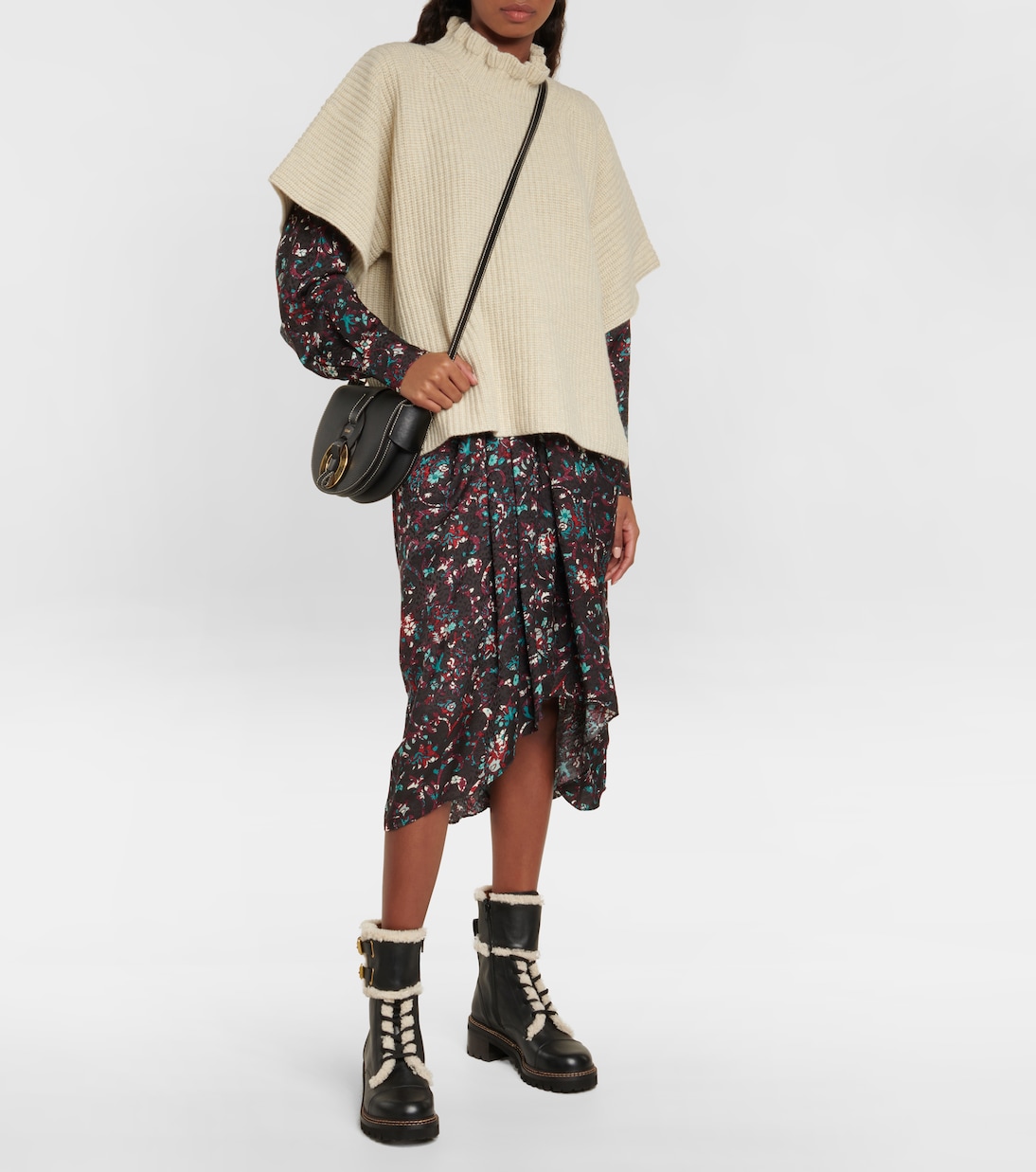Ruffled wool-blend knit sweater | See By Chloé