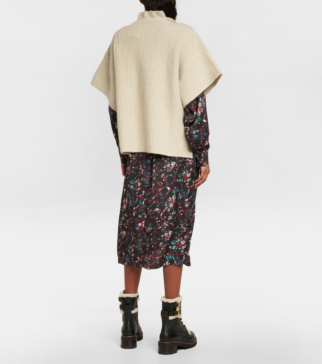 Ruffled wool-blend knit sweater | See By Chloé