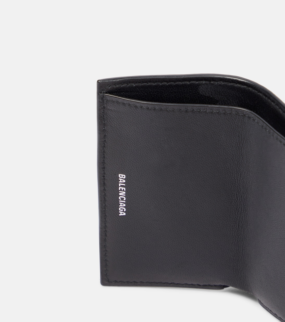 Cagole leather wallet in black Balenciaga Mytheresa