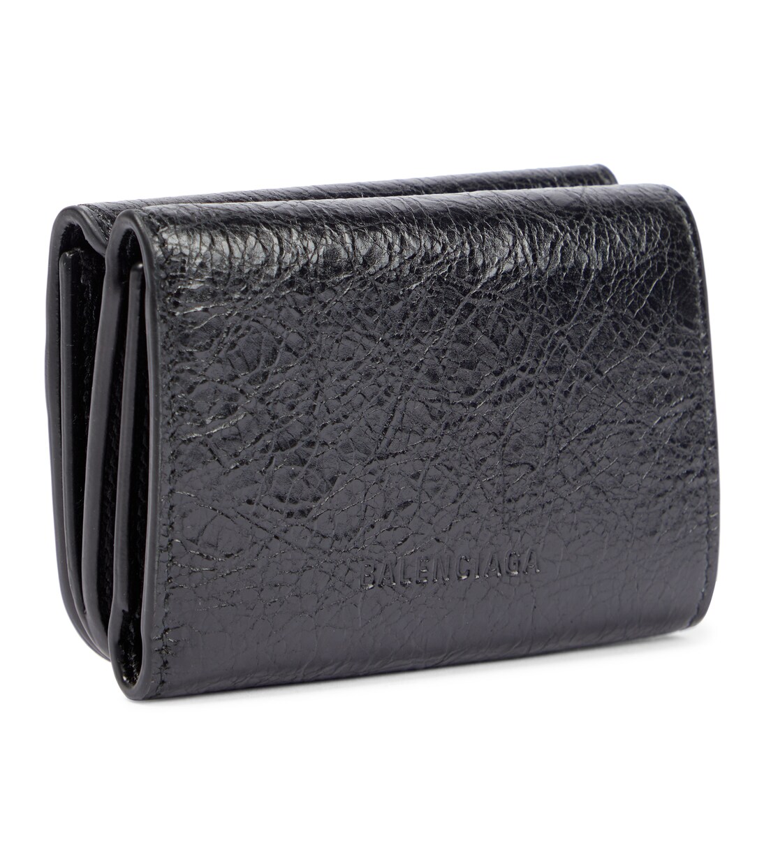 Cagole leather wallet in black Balenciaga Mytheresa