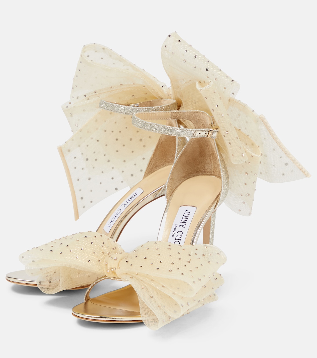 Aveline 100 bow-trimmed sandals | Jimmy Choo