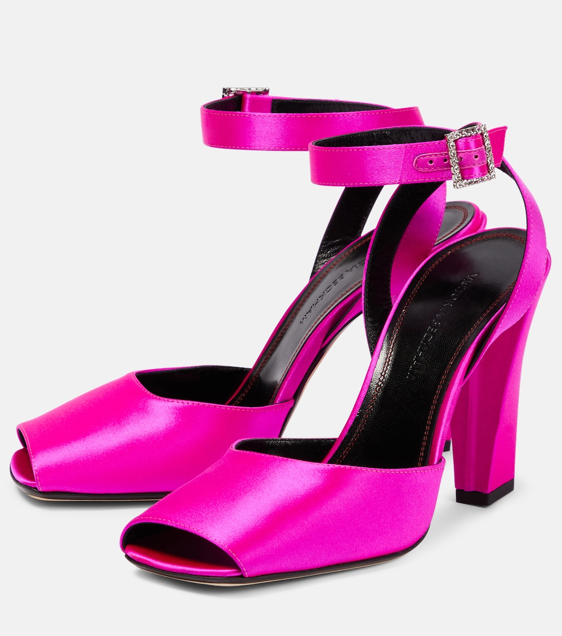 Embellished satin sandals | Victoria Beckham